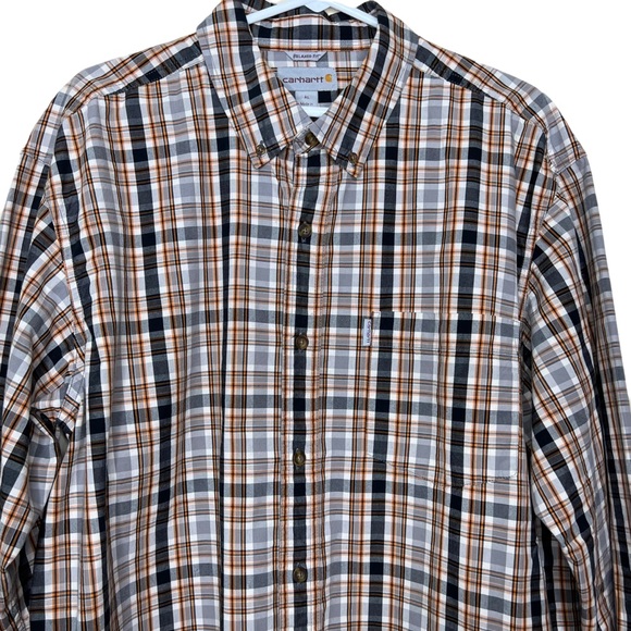 Carhartt Relaxed Fit Plaid Shirt Long Sleeve XL - Picture 1 of 6